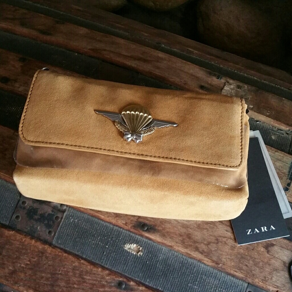 Zara Woman Leather Crossbody Bag - Picture 2 of 8